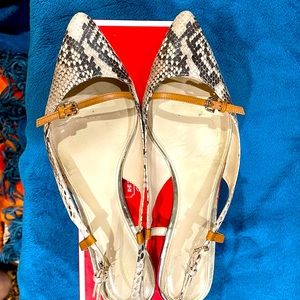 Snake/Veg Leather Flats